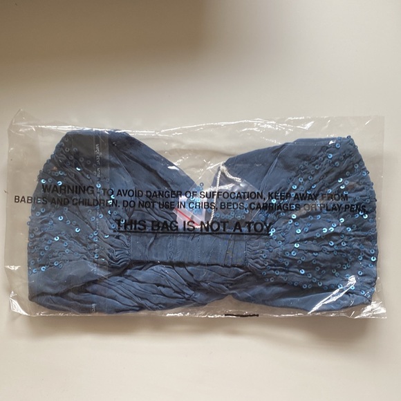 BLUE SEQUIN TURBAN- NWT - Picture 4 of 5
